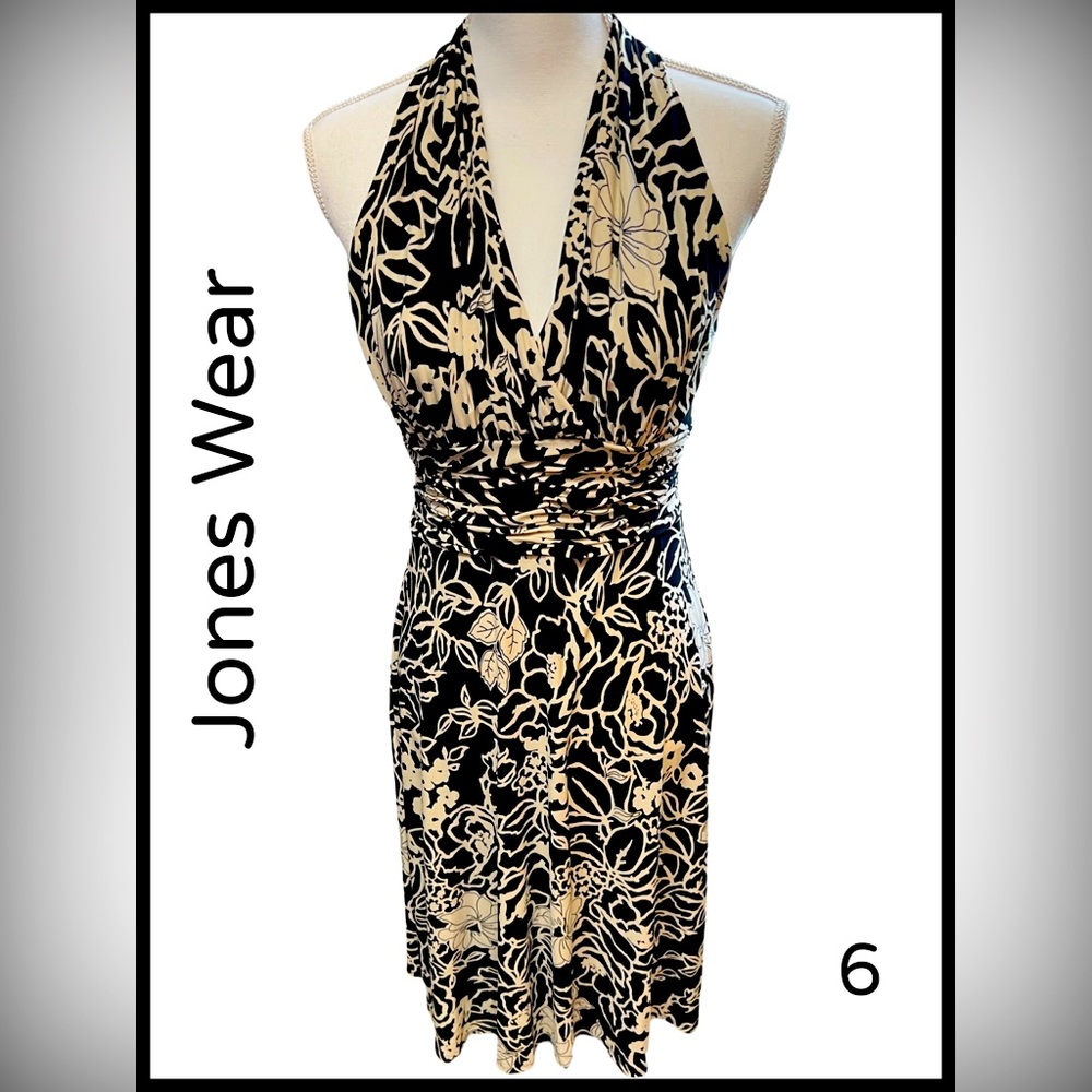 EUC Jones Wear Black and Cream Sundress SZ 6